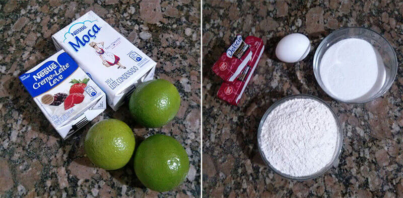 Ingredientes da torta de limão